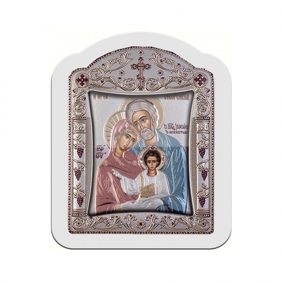 Αγία Οικογένεια με Κλασικό Κανονικό Στεφάνι και Τζάμι