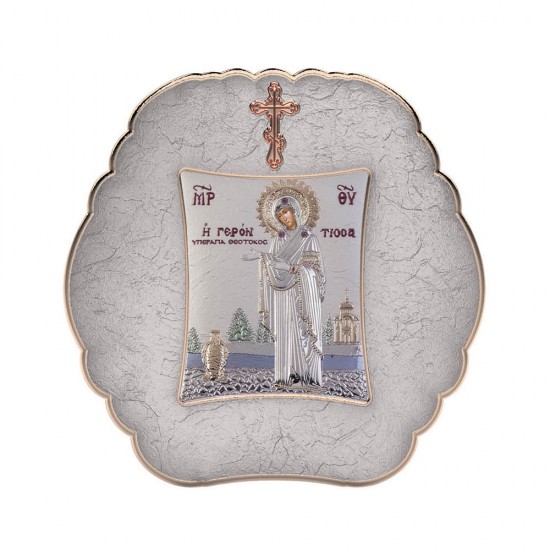 Παναγία Γερόντισσα με Μοντέρνο Στρογγυλό Στεφάνι