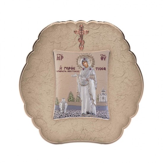 Παναγία Γερόντισσα με Μοντέρνο Στρογγυλό Στεφάνι