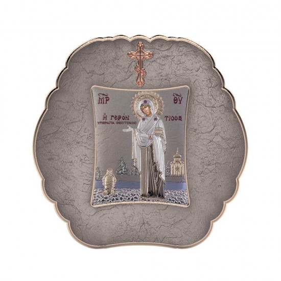 Παναγία Γερόντισσα με Μοντέρνο Στρογγυλό Στεφάνι