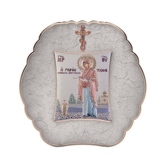 Παναγία Γερόντισσα με Μοντέρνο Στρογγυλό Στεφάνι