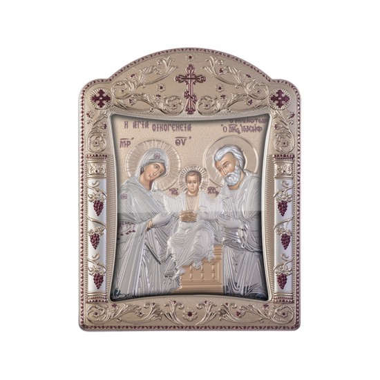 Αγία Οικογένεια με Κλασικό Κανονικό Στεφάνι και Τζάμι