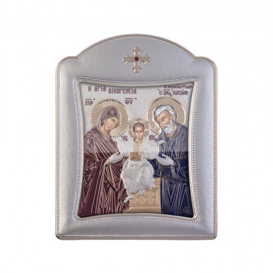 Αγία Οικογένεια με Μοντέρνο Κανονικό Στεφάνι και Τζάμι