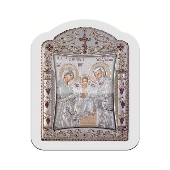 Αγία Οικογένεια με Κλασικό Κανονικό Στεφάνι και Τζάμι