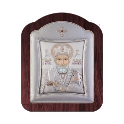 Αγιος Νικόλαος με Μοντέρνο Κανονικό Στεφάνι και Τζάμι