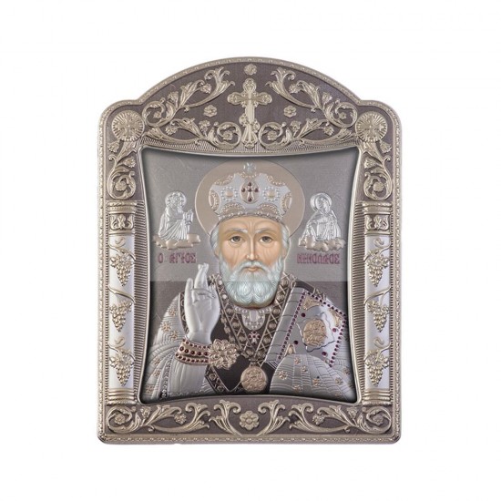 Αγιος Νικόλαος με Κλασικό Κανονικό Στεφάνι και Τζάμι