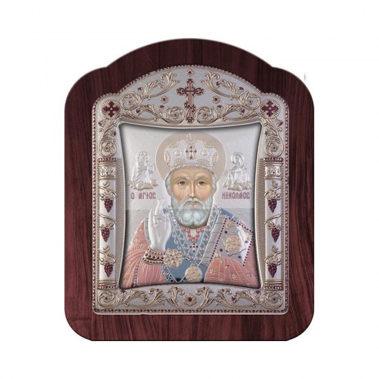 Αγιος Νικόλαος με Κλασικό Κανονικό Στεφάνι και Τζάμι