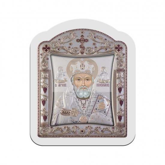 Αγιος Νικόλαος με Κλασικό Κανονικό Στεφάνι και Τζάμι