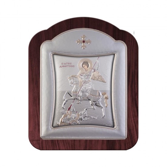 Αγιος Δημήτριος με Μοντέρνο Κανονικό Στεφάνι και Τζάμι