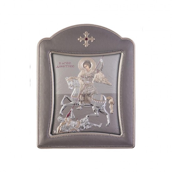 Αγιος Δημήτριος με Μοντέρνο Κανονικό Στεφάνι και Τζάμι