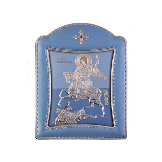 Αγιος Δημήτριος με Μοντέρνο Κανονικό Στεφάνι και Τζάμι