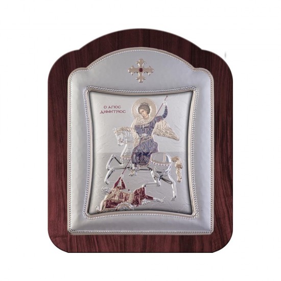 Αγιος Δημήτριος με Μοντέρνο Κανονικό Στεφάνι και Τζάμι