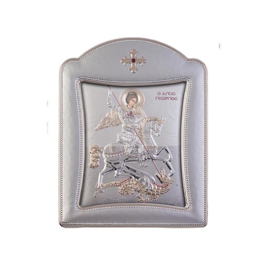 Αγιος Γεώργιος με Μοντέρνο Κανονικό Στεφάνι και Τζάμι