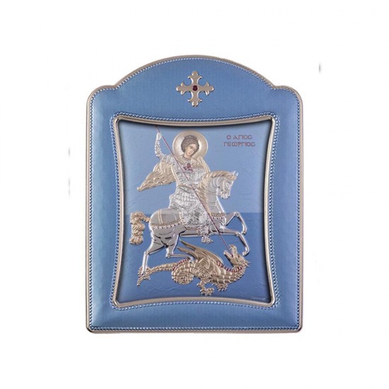 Αγιος Γεώργιος με Μοντέρνο Κανονικό Στεφάνι και Τζάμι