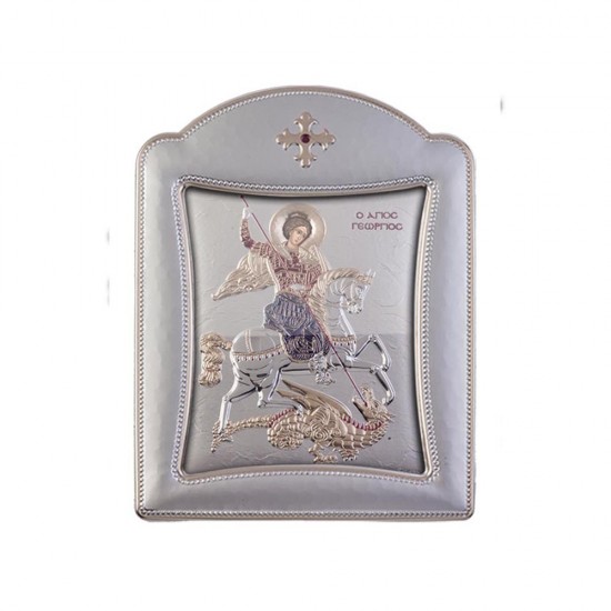 Αγιος Γεώργιος με Μοντέρνο Κανονικό Στεφάνι και Τζάμι