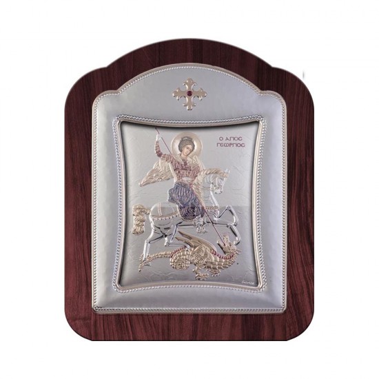 Αγιος Γεώργιος με Μοντέρνο Κανονικό Στεφάνι και Τζάμι