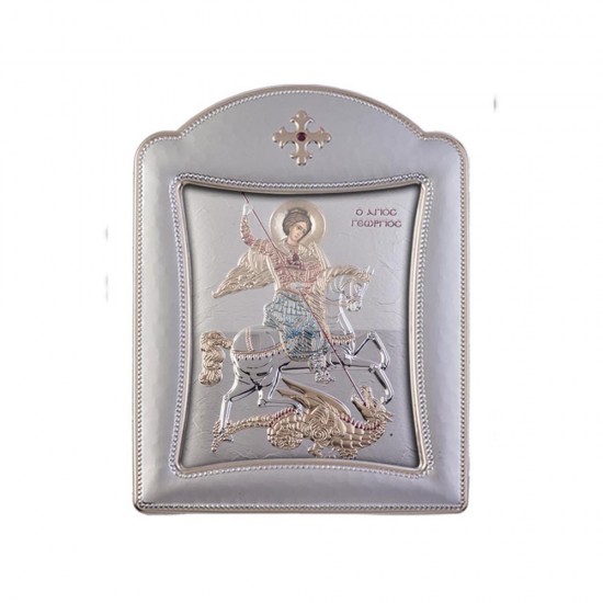 Αγιος Γεώργιος με Μοντέρνο Κανονικό Στεφάνι και Τζάμι