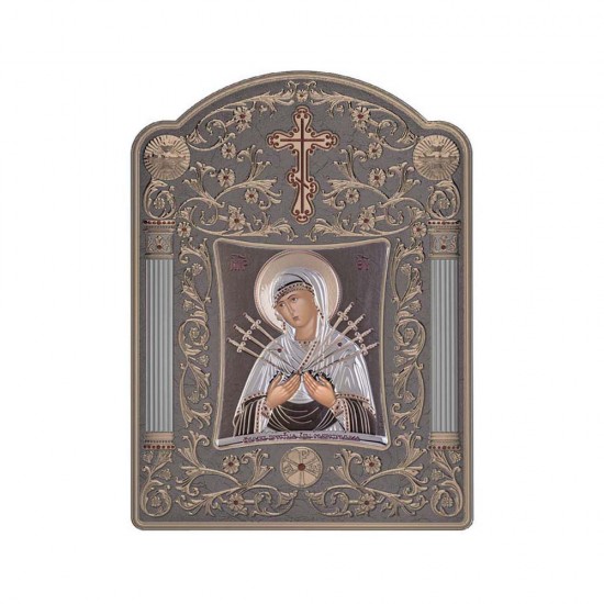 Παναγία  Επτάσπαθη με Κλασικό Φαρδύ Στεφάνι