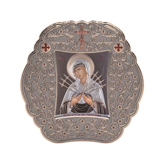 Παναγία  Επτάσπαθη με Κλασικό Στρογγυλό Στεφάνι