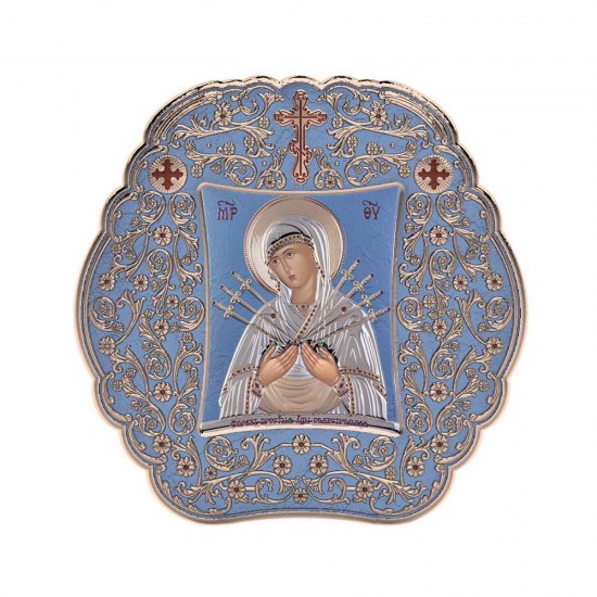 Παναγία  Επτάσπαθη με Κλασικό Στρογγυλό Στεφάνι