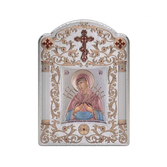 Παναγία  Επτάσπαθη με Κλασικό Φαρδύ Στεφάνι