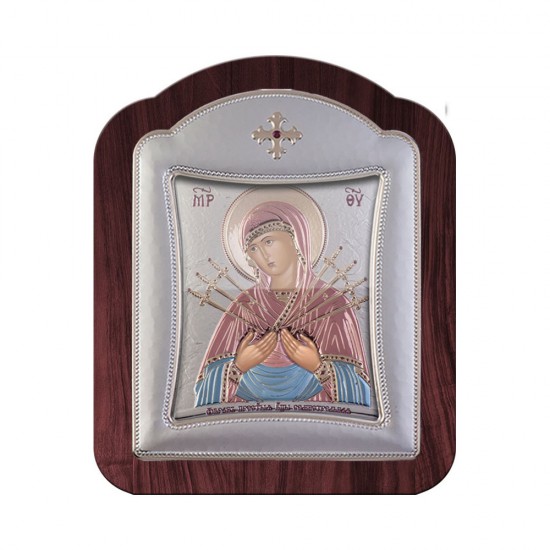 Παναγία  Επτάσπαθη με Μοντέρνο Κανονικό Στεφάνι και Τζάμι