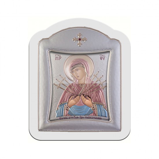 Παναγία  Επτάσπαθη με Μοντέρνο Κανονικό Στεφάνι και Τζάμι