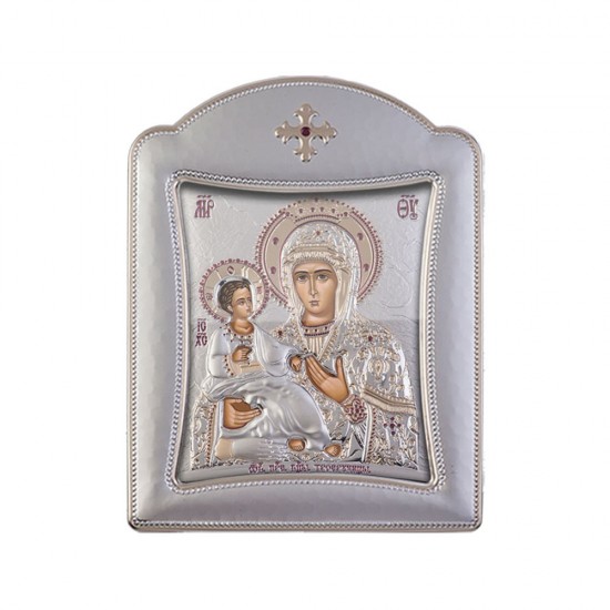 Παναγία Τριχερούσα με Μοντέρνο Κανονικό Στεφάνι και Τζάμι