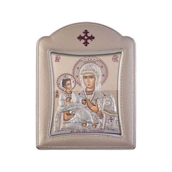 Παναγία Τριχερούσα με Μοντέρνο Κανονικό Στεφάνι και Τζάμι