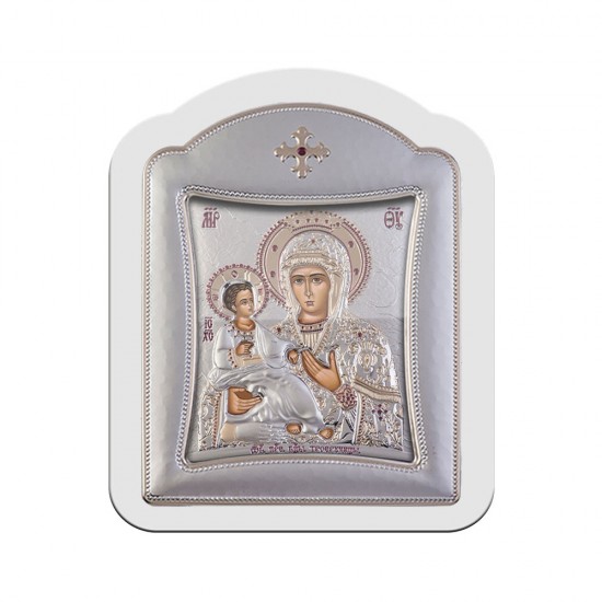 Παναγία Τριχερούσα με Μοντέρνο Κανονικό Στεφάνι και Τζάμι