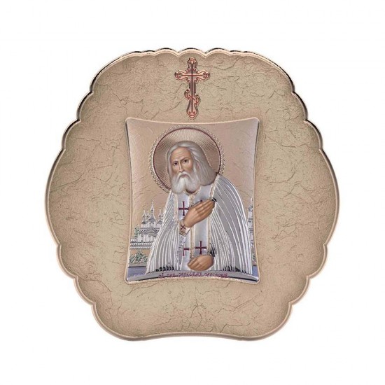 Αγιος  Σεραφείμ με Μοντέρνο Στρογγυλό Στεφάνι