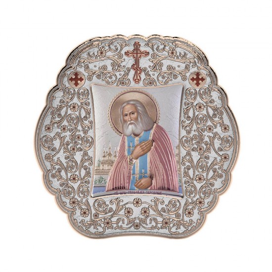 Αγιος  Σεραφείμ με Κλασικό Στρογγυλό Στεφάνι