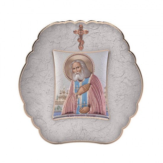 Αγιος  Σεραφείμ με Μοντέρνο Στρογγυλό Στεφάνι