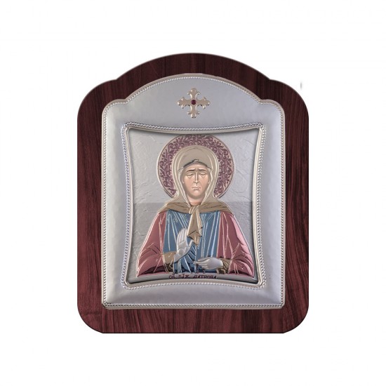 Αγία Ματρώνα με Μοντέρνο Κανονικό Στεφάνι και Τζάμι