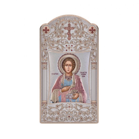 Αγιος Παντελεήμων με Κλασικό Μακρόστενο Στεφάνι