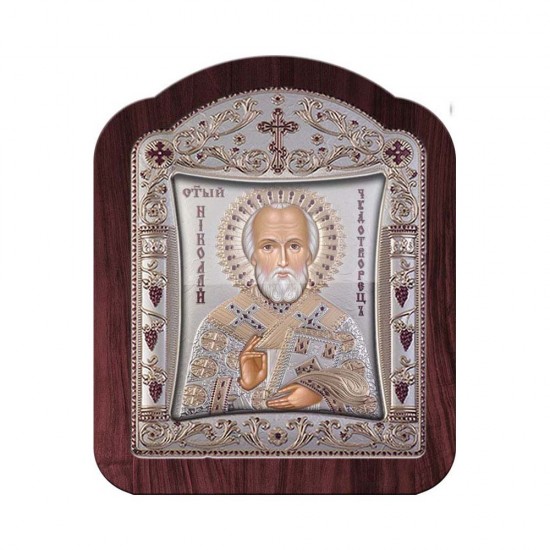 Αγιος Νικόλαος με Κλασικό Κανονικό Στεφάνι και Τζάμι