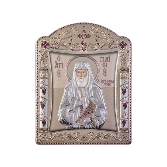 Αγιος Παϊσιος με Κλασικό Κανονικό Στεφάνι και Τζάμι