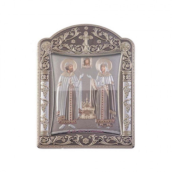 Αγιος Πέτρος και Αγία Ευδοκία με Κλασικό Κανονικό Στεφάνι και Τζάμι