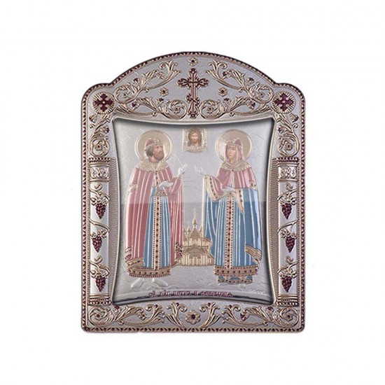 Αγιος Πέτρος και Αγία Ευδοκία με Κλασικό Κανονικό Στεφάνι και Τζάμι