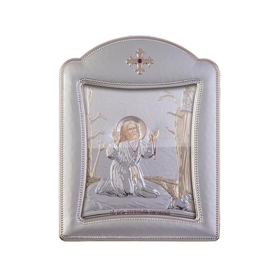 Αγιος Σεραφείμ με Μοντέρνο Κανονικό Στεφάνι και Τζάμι