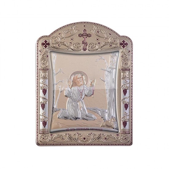 Αγιος Σεραφείμ με Κλασικό Κανονικό Στεφάνι και Τζάμι