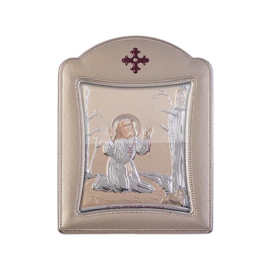 Αγιος Σεραφείμ με Μοντέρνο Κανονικό Στεφάνι και Τζάμι