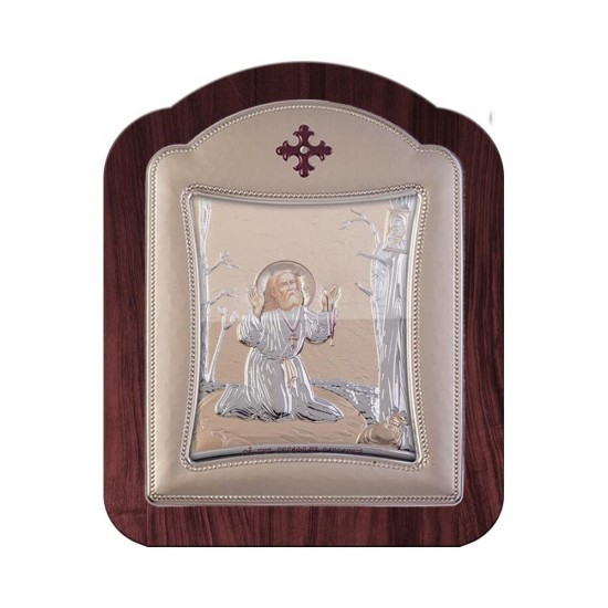 Αγιος Σεραφείμ με Μοντέρνο Κανονικό Στεφάνι και Τζάμι