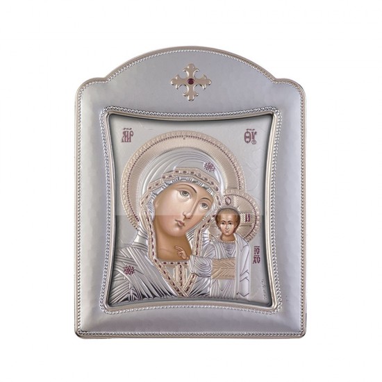 Παναγία Καζάνσκα με Μοντέρνο Κανονικό Στεφάνι και Τζάμι