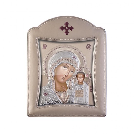 Παναγία Καζάνσκα με Μοντέρνο Κανονικό Στεφάνι και Τζάμι