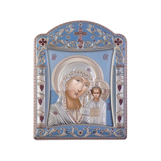 Παναγία Καζάνσκα με Κλασικό Κανονικό Στεφάνι και Τζάμι