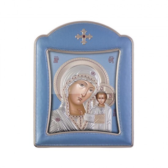 Παναγία Καζάνσκα με Μοντέρνο Κανονικό Στεφάνι και Τζάμι