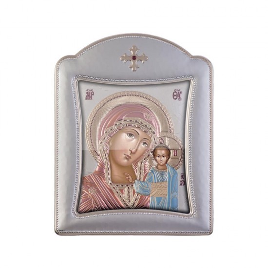 Παναγία Καζάνσκα με Μοντέρνο Κανονικό Στεφάνι και Τζάμι