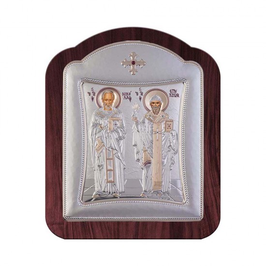 Αγιος Σπυρίδων και Άγιος Νικόλαος με Μοντέρνο Κανονικό Στεφάνι