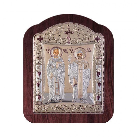 Αγιος Σπυρίδων και Άγιος Νικόλαος με Κλασικό Κανονικό Στεφάνι